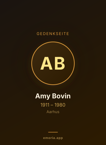 Gedenkportrait von Amy Bovin