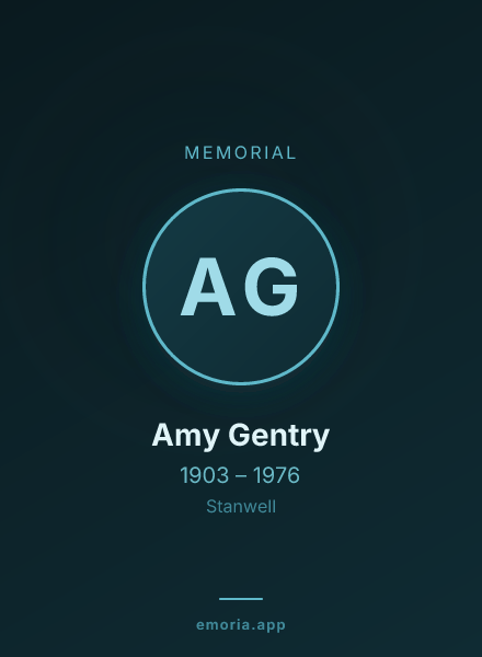 Memorial portrait of Amy Gentry
