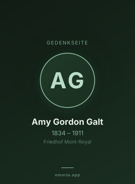 Gedenkportrait von Amy Gordon Galt