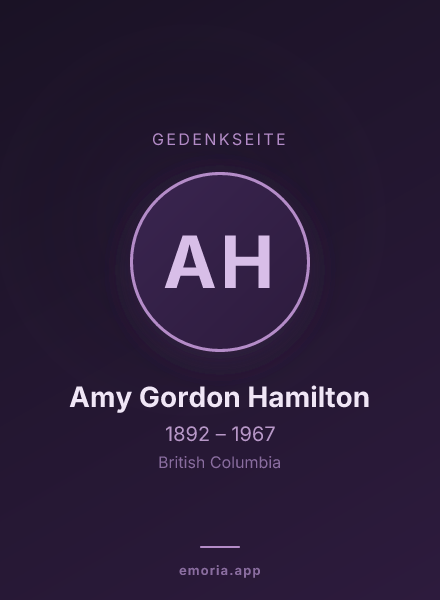 Gedenkportrait von Amy Gordon Hamilton