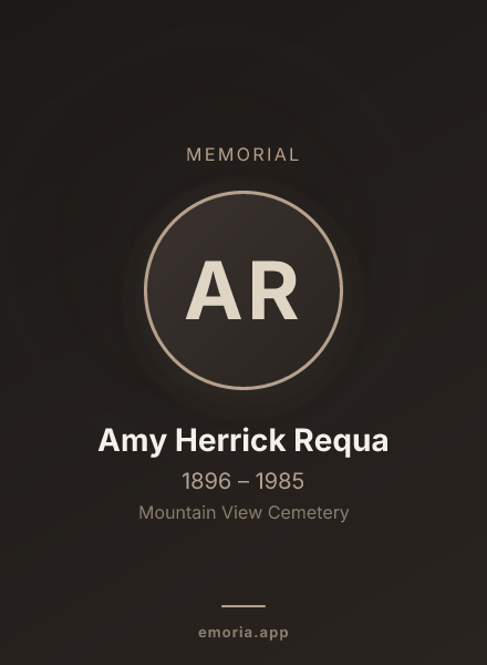 Memorial portrait of Amy Herrick Requa