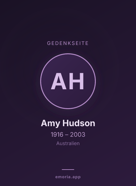 Gedenkportrait von Amy Hudson