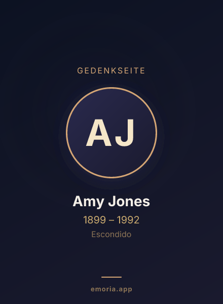 Gedenkportrait von Amy Jones