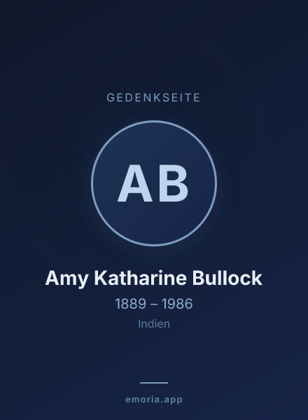 Gedenkportrait von Amy Katharine Bullock