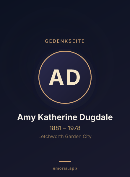 Gedenkportrait von Amy Katherine Dugdale