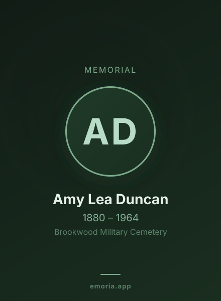 Memorial portrait of Amy Lea Duncan