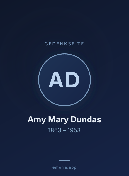 Gedenkportrait von Amy Mary Dundas