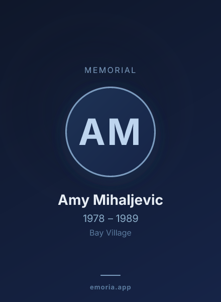 Memorial portrait of Amy Mihaljevic