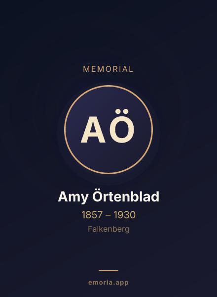 Memorial portrait of Amy Örtenblad