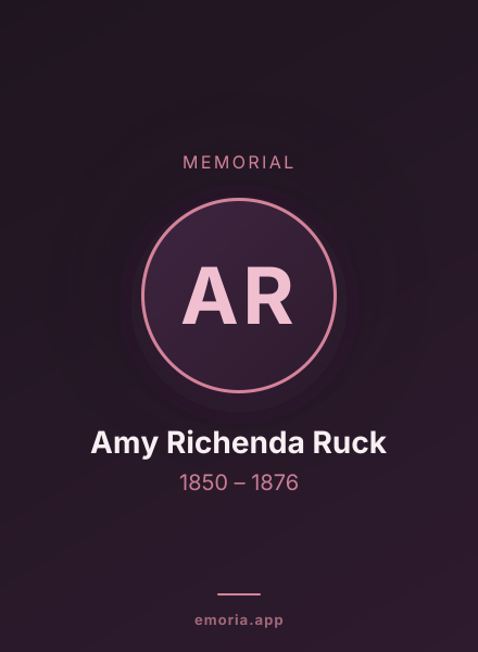Memorial portrait of Amy Richenda Ruck