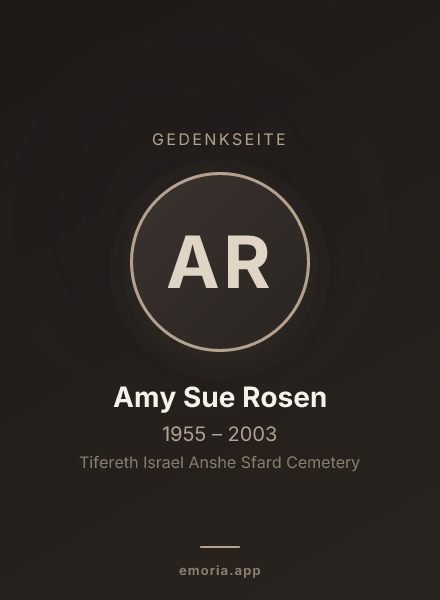 Gedenkportrait von Amy Sue Rosen