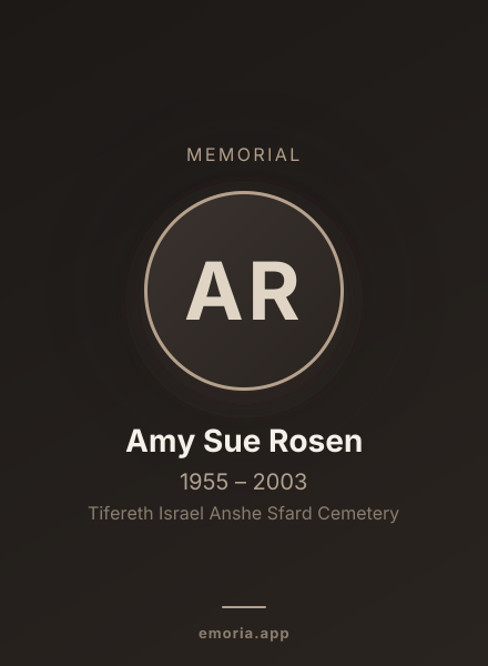 Memorial portrait of Amy Sue Rosen