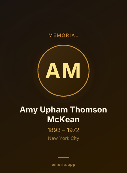 Memorial portrait of Amy Upham Thomson McKean