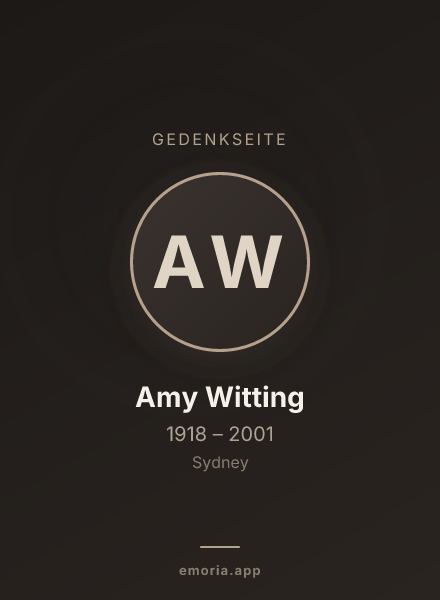 Gedenkportrait von Amy Witting