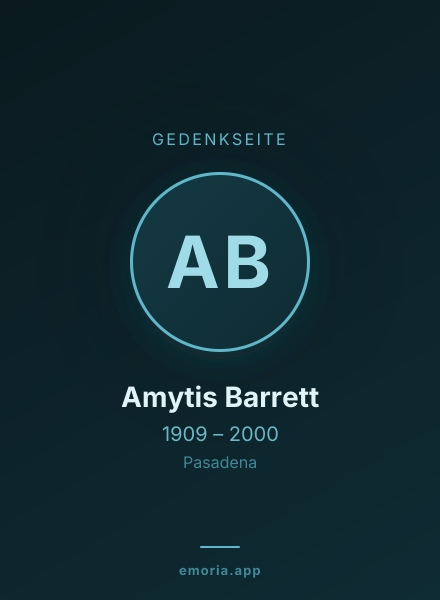 Gedenkportrait von Amytis Barrett