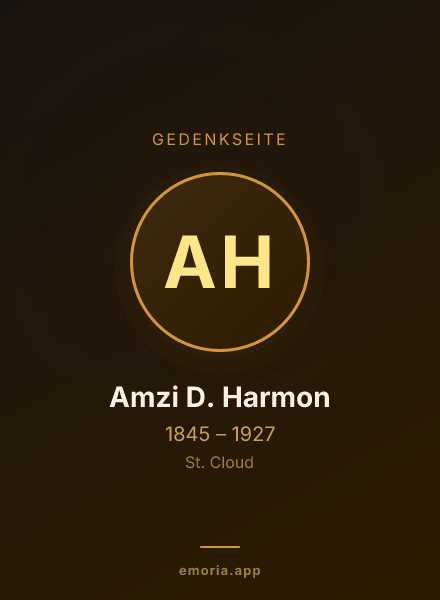 Gedenkportrait von Amzi D. Harmon