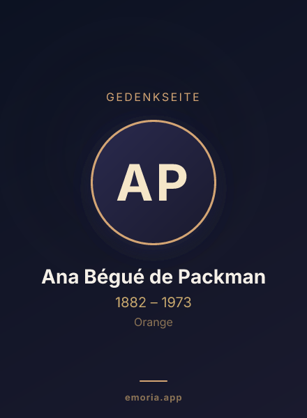 Gedenkportrait von Ana Bégué de Packman