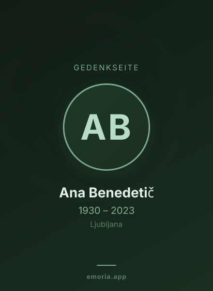 Gedenkportrait von Ana Benedetič