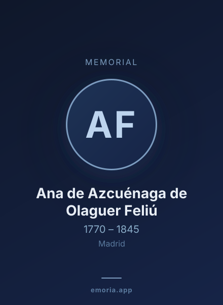 Memorial portrait of Ana de Azcuénaga de Olaguer Feliú