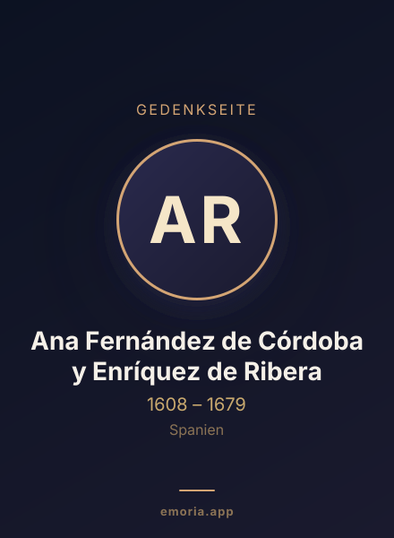 Gedenkportrait von Ana Fernández de Córdoba y Enríquez de Ribera