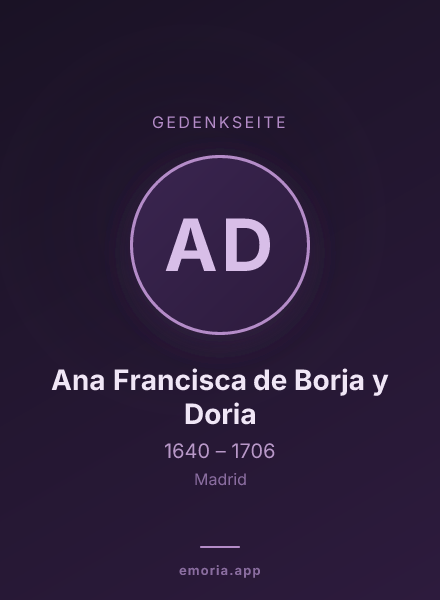 Gedenkportrait von Ana Francisca de Borja y Doria