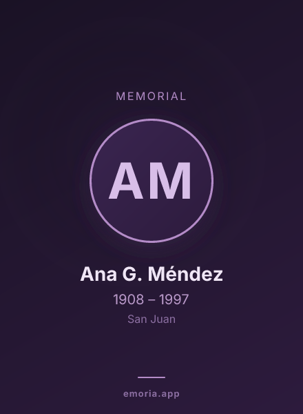 Memorial portrait of Ana G. Méndez