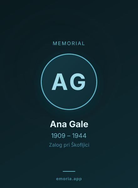Memorial portrait of Ana Gale