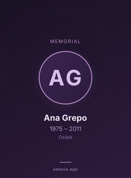 Memorial portrait of Ana Grepo