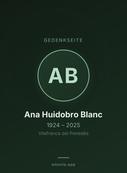 Gedenkportrait von Ana Huidobro Blanc