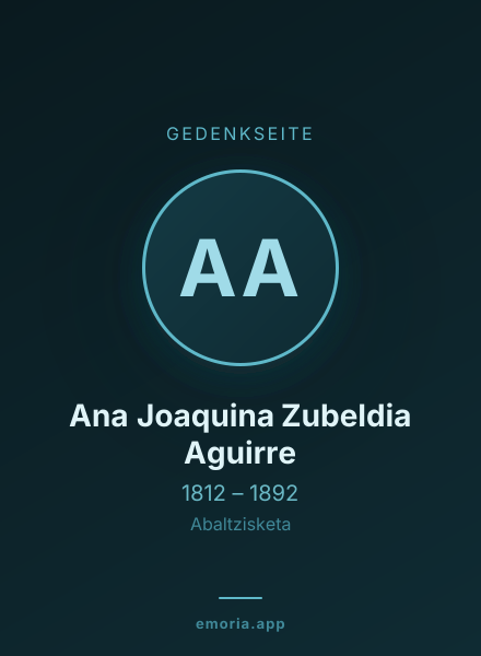 Gedenkportrait von Ana Joaquina Zubeldia Aguirre