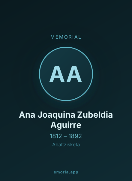 Memorial portrait of Ana Joaquina Zubeldia Aguirre