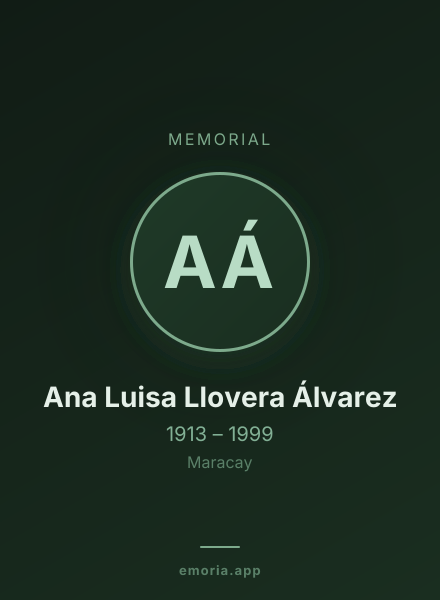 Memorial portrait of Ana Luisa Llovera Álvarez