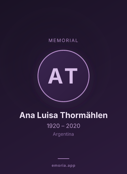 Memorial portrait of Ana Luisa Thormählen