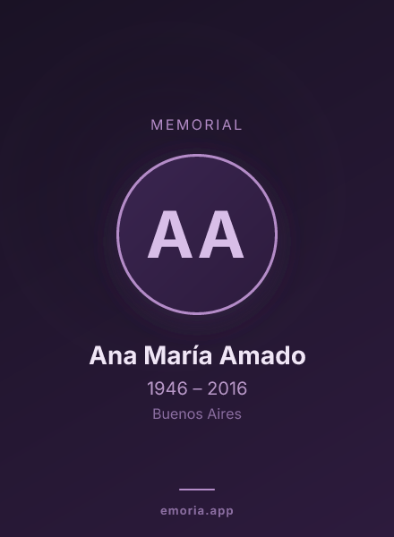 Memorial portrait of Ana María Amado