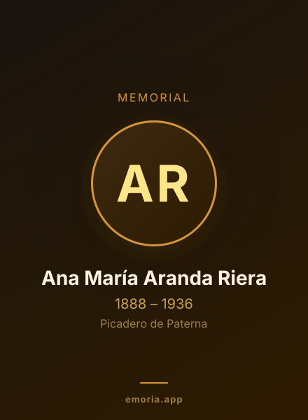Memorial portrait of Ana María Aranda Riera