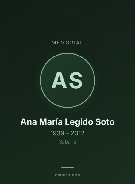 Memorial portrait of Ana María Legido Soto