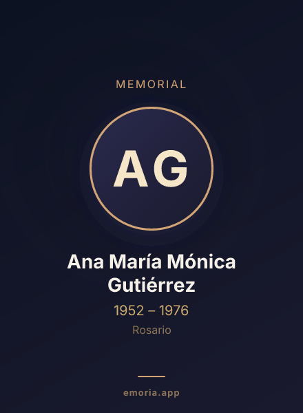 Memorial portrait of Ana María Mónica Gutiérrez