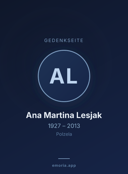 Gedenkportrait von Ana Martina Lesjak