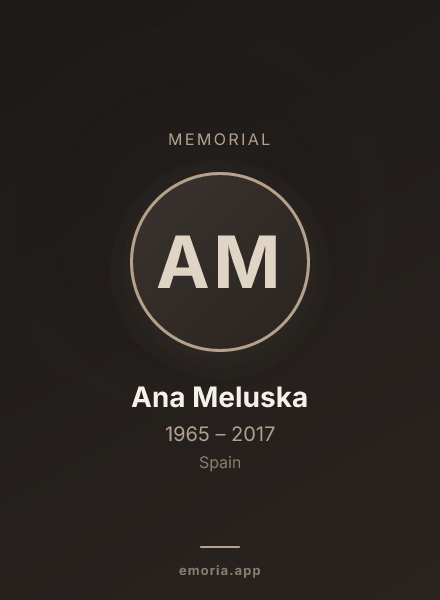 Memorial portrait of Ana Meluska