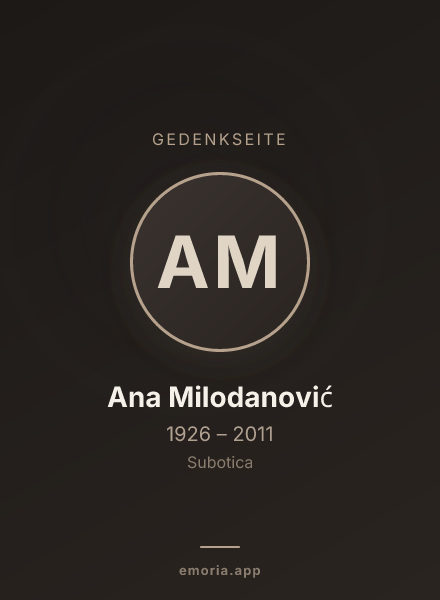 Gedenkportrait von Ana Milodanović