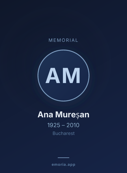 Memorial portrait of Ana Mureșan