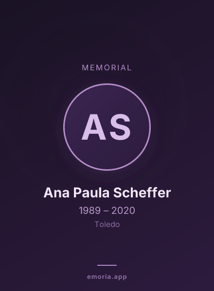 Memorial portrait of Ana Paula Scheffer