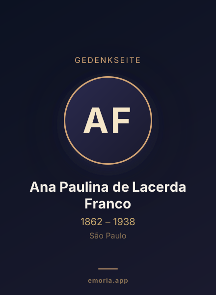 Gedenkportrait von Ana Paulina de Lacerda Franco