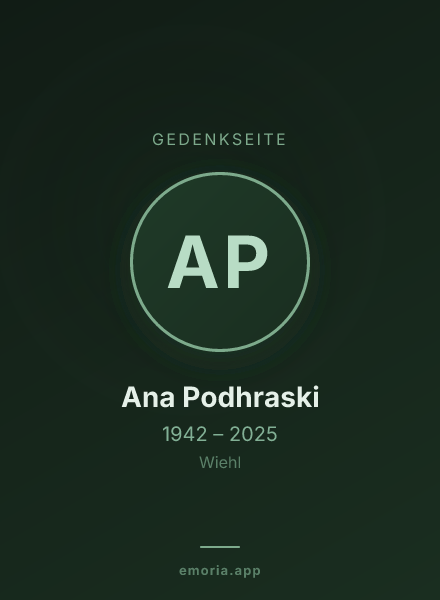 Gedenkportrait von Ana Podhraski