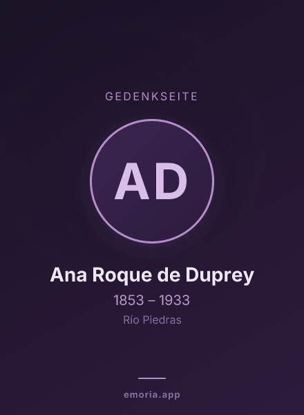 Gedenkportrait von Ana Roque de Duprey