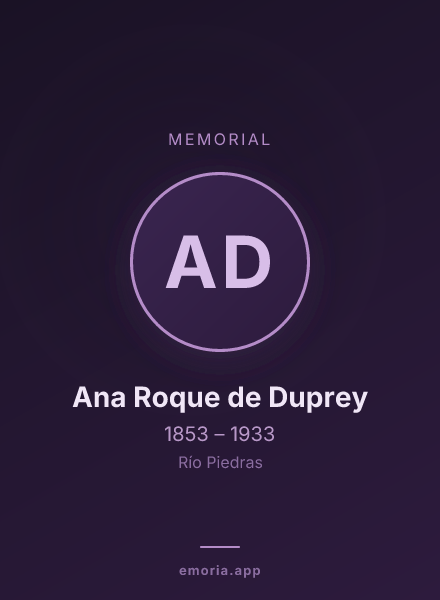 Memorial portrait of Ana Roque de Duprey