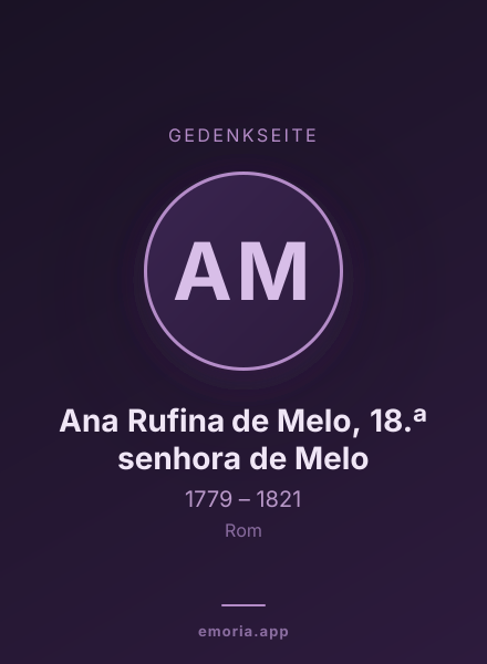 Gedenkportrait von Ana Rufina de Melo, 18.ª senhora de Melo