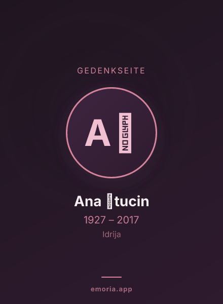 Gedenkportrait von Ana Štucin