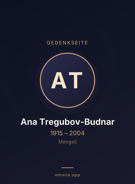 Gedenkportrait von Ana Tregubov-Budnar
