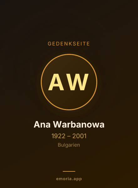 Gedenkportrait von Ana Warbanowa